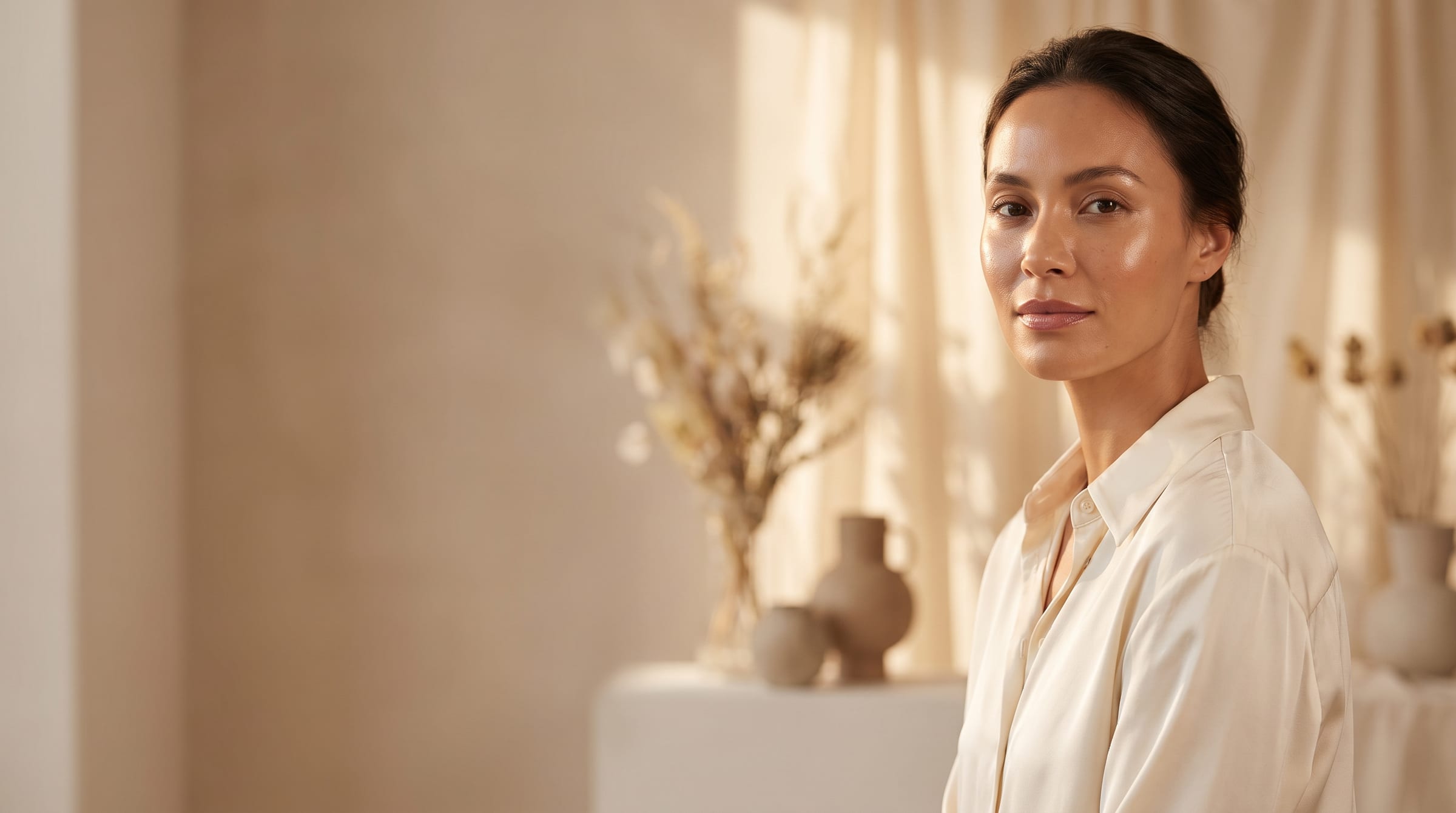 The serene, light-filled interior of BIBI'S BEAUTY & AESTHETICS